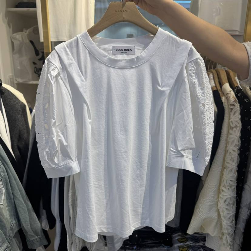 COCO HOLIC東大門代購女士新品真品休閑熱賣推薦職業T恤蕾絲COCO HOLICT恤