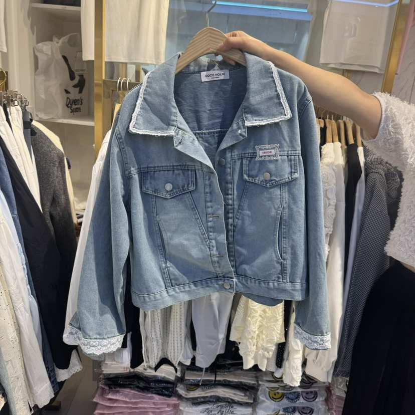 COCO HOLIC韓國直郵女裝新品25春夏真品人氣推薦休閑夾克蕾絲COCO HOLIC夾克