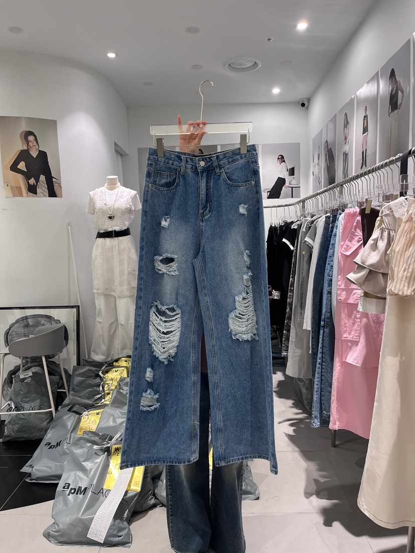 WATERMELON韓國直郵㊣女裝新品職業休閑推薦人氣25春夏牛仔褲WATERMELON牛仔褲
