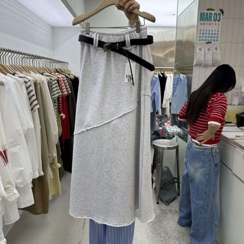 MIXXIN韓國㊣直郵東大門代購女裝新品25春夏休閑長裙不含腰帶MIXXIN長裙