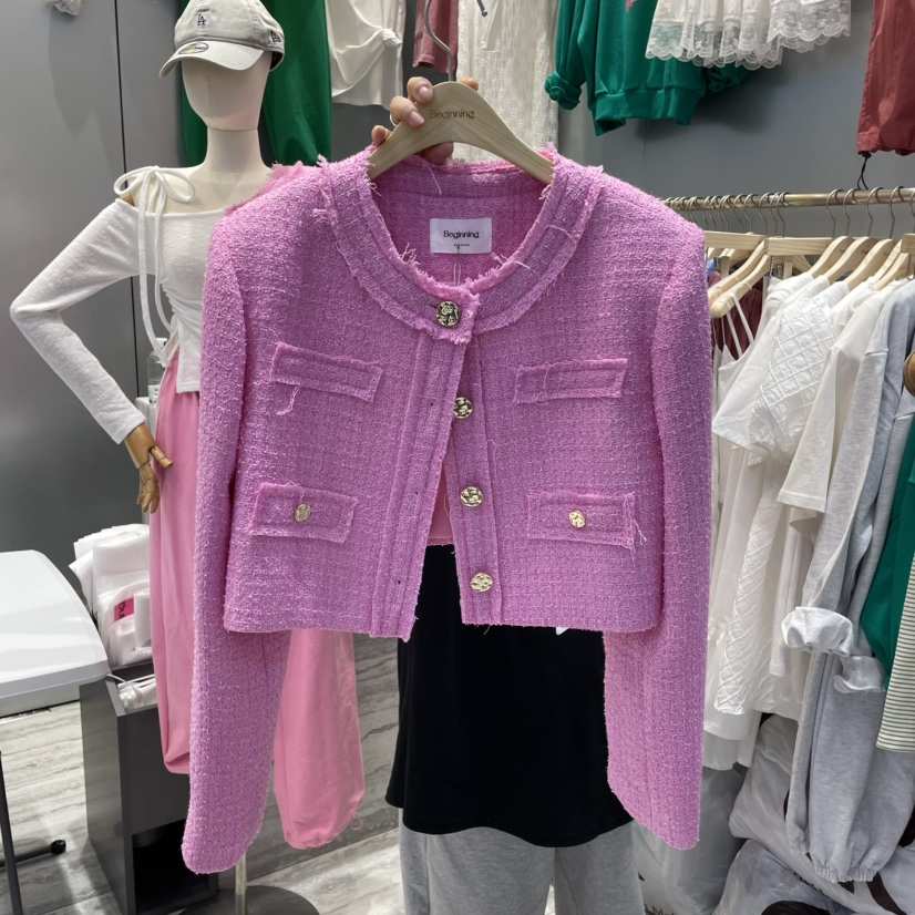 BEGINNING韓國㊣直郵東大門代購女裝新品人氣休閑夾克粗花呢BEGINNING夾克