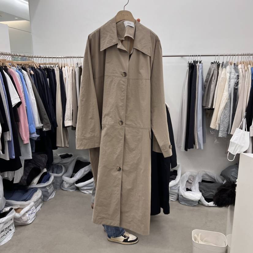 IDEE-A韓國㊣直郵東大門代購女裝新品休閑職業25春夏長款風衣IDEE-A長款風衣