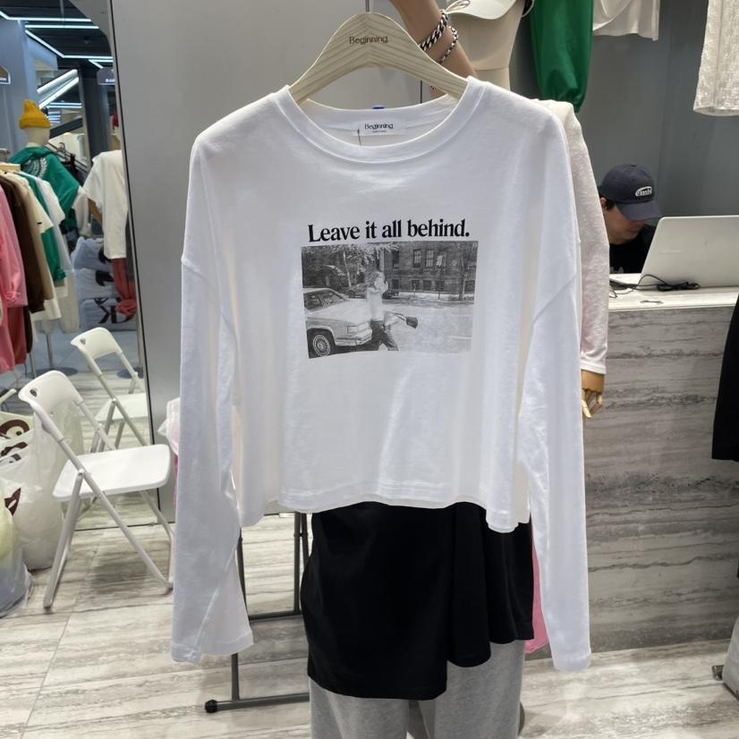 BEGINNING韓國直郵㊣東大門實拍女裝新款時尚職業人氣長袖T恤BEGINNING長袖T恤