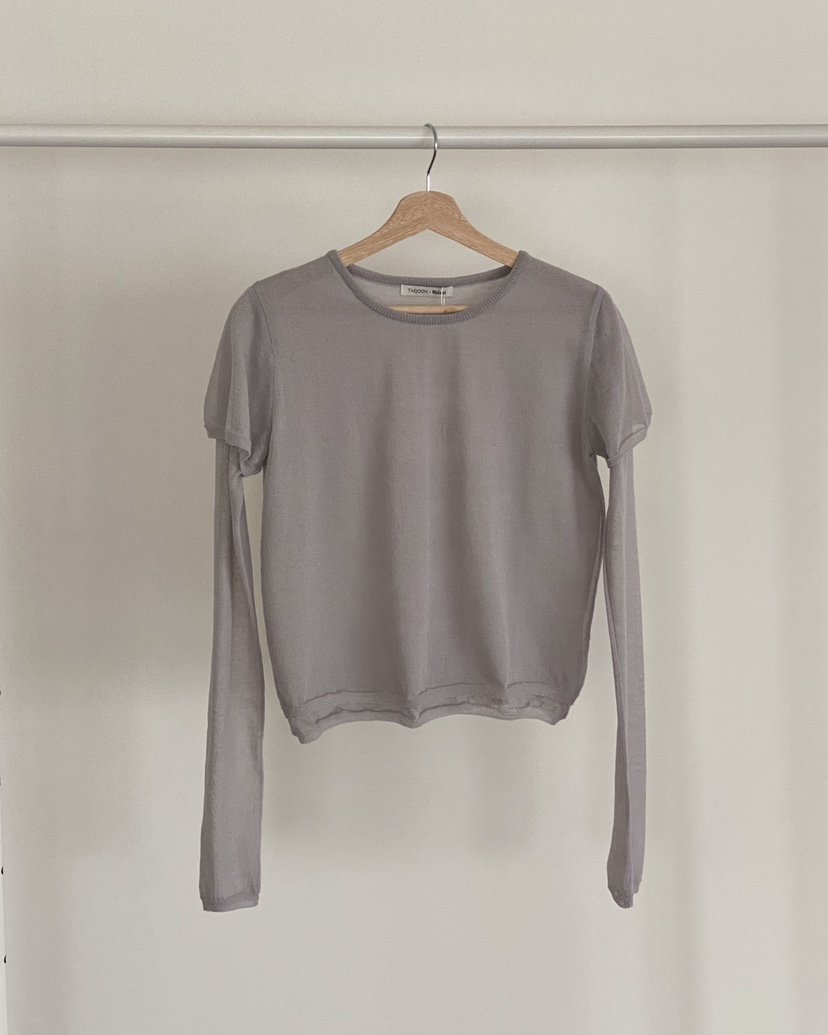WALNUT/TAEJOON直郵韓國代購㊣女裝新品25春夏長袖T恤雙面Walunt/TAEJOON長袖T恤