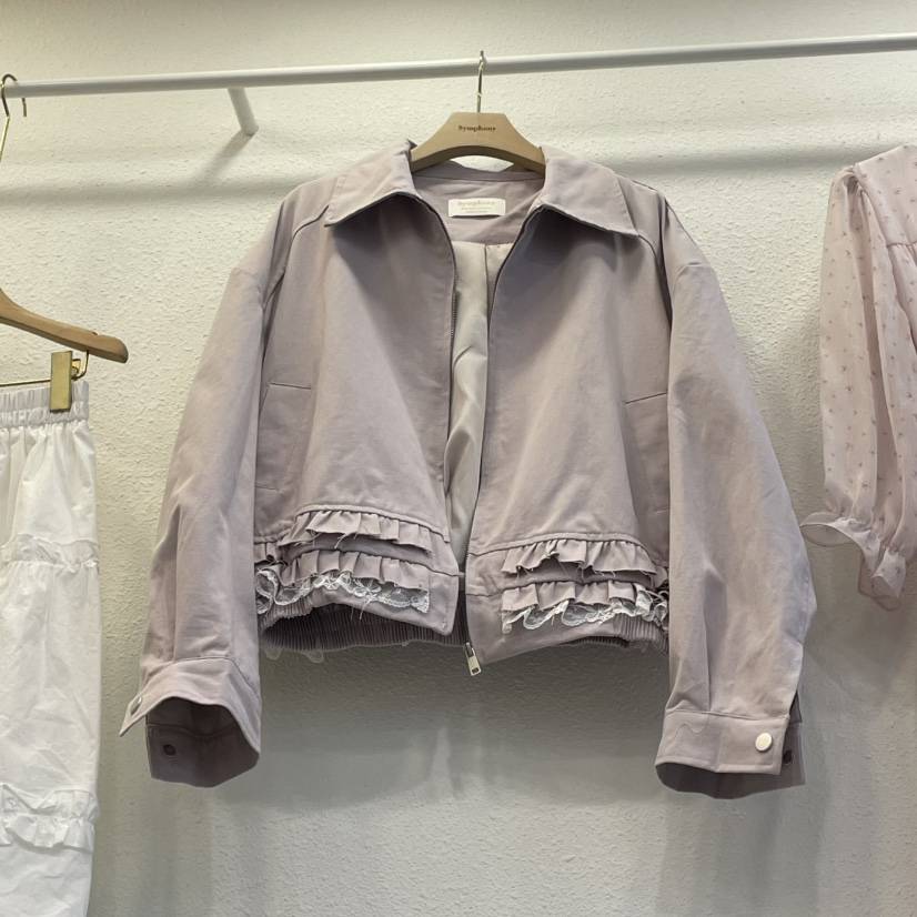 SYMPHONY東大門直郵女裝新品熱賣時尚職業25春夏夾克荷葉邊SYMPHONY夾克