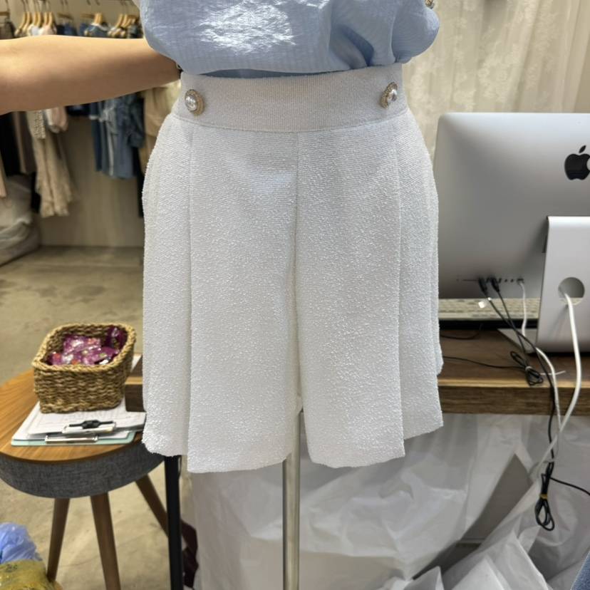 HOLYBANANA韓國代購女士新品人氣休閑25春夏推薦裙褲粗花呢groovy.H/HOLYBANANA裙褲
