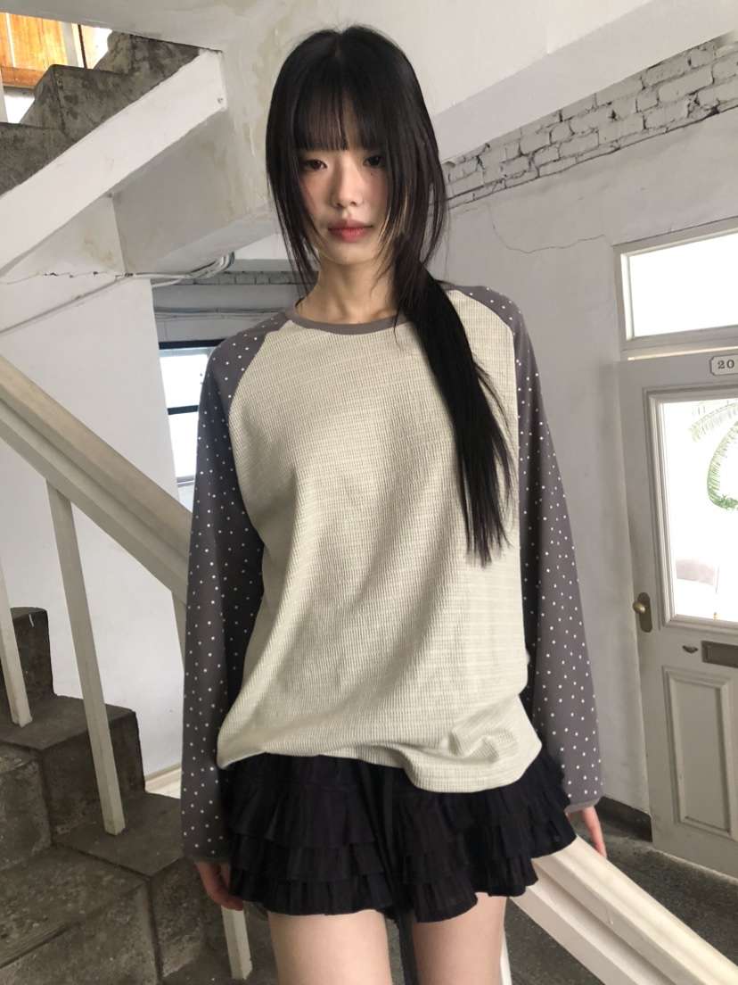 FLASH韓國直郵女士新款真品25春夏推薦職業熱賣休閑長袖T恤FLASH長袖T恤