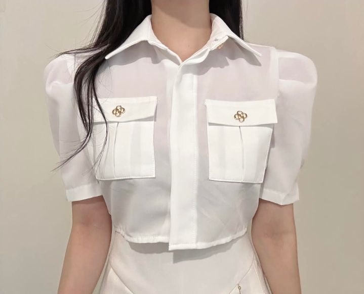 火Ⅱ-화투-T韓國直郵女裝新款休閑熱賣推薦職業襯衫蕾絲衫火Ⅱ襯衫/蕾絲衫