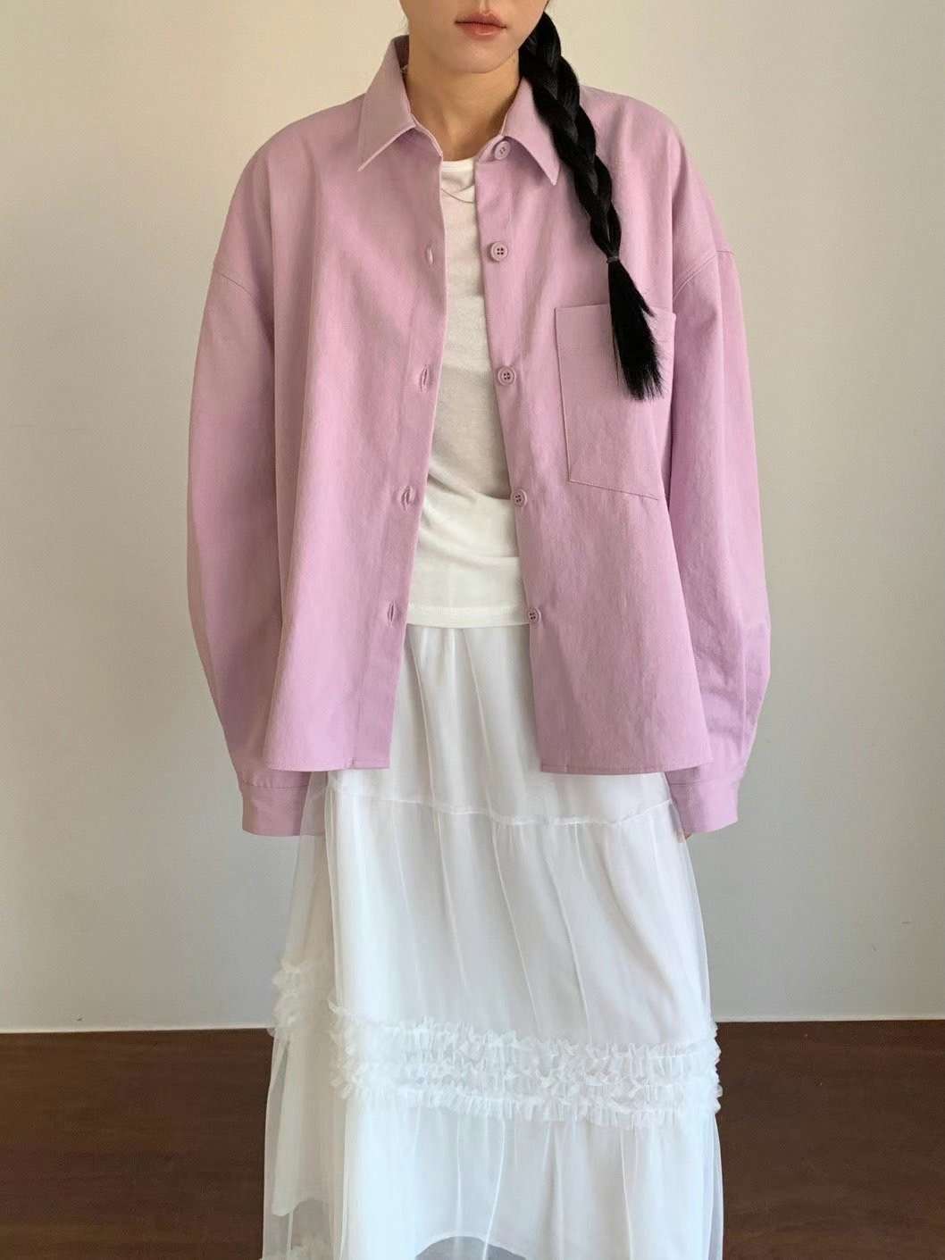 ACRE韓國直郵女士新品熱賣人氣25春夏時尚職業休閑襯衫蕾絲衫ACRE襯衫/蕾絲衫