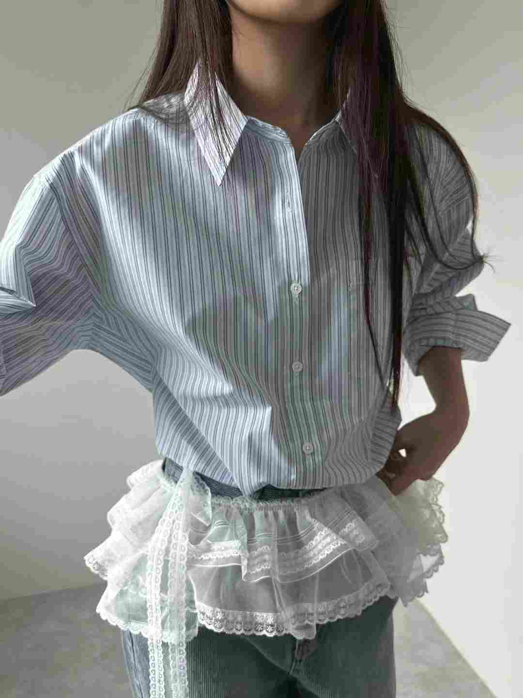 UNENE-OT東大門實拍女裝新款熱賣時尚真品25春夏襯衫蕾絲衫UNENE襯衫/蕾絲衫