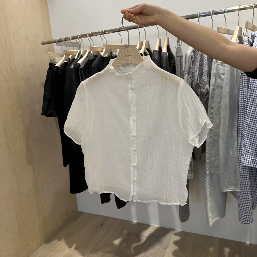 VEGETABLE韓國直郵㊣女裝新品職業休閑人氣時尚25春夏襯衫蕾絲衫VEGETABLE襯衫/蕾絲衫