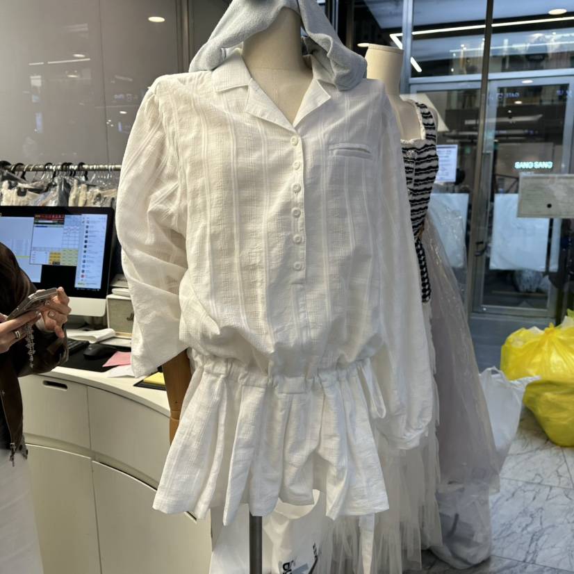 FOUNDATION韓國直郵㊣女裝新品職業推薦熱賣休閑連體褲褶皺FOUNDATION連體褲