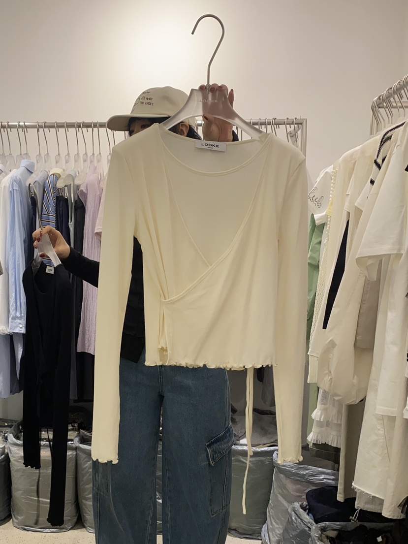 LOOKK韓國直郵㊣東大門實拍女裝新品人氣時尚熱賣25春夏長袖T恤LOOKK長袖T恤