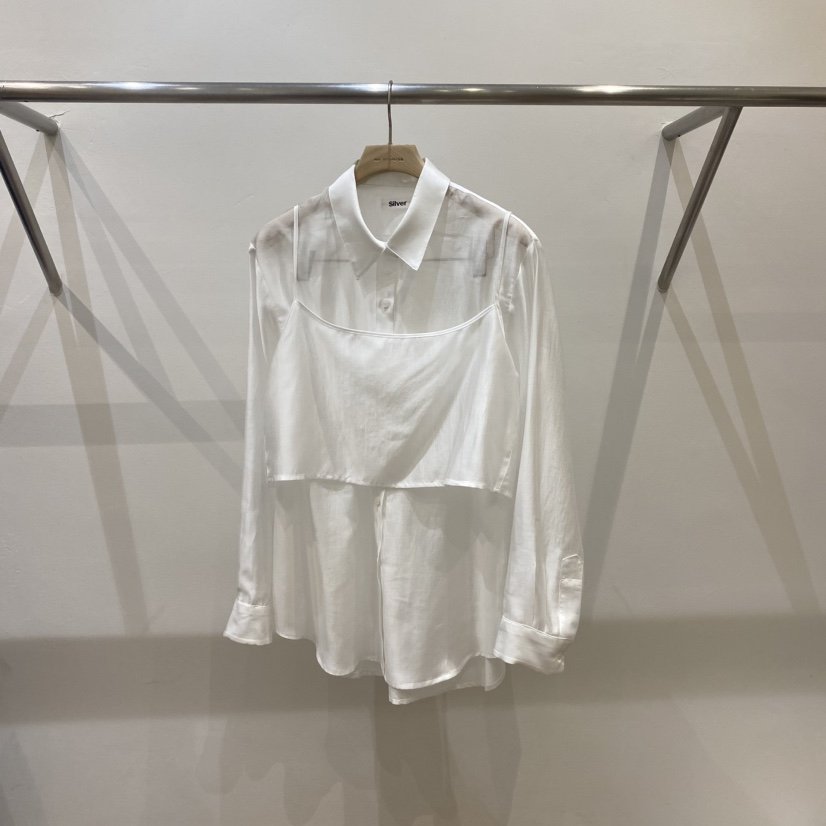 SILVER韓國㊣直郵東大門代購女裝新品推薦時尚職業襯衫蕾絲衫SILVER襯衫/蕾絲衫