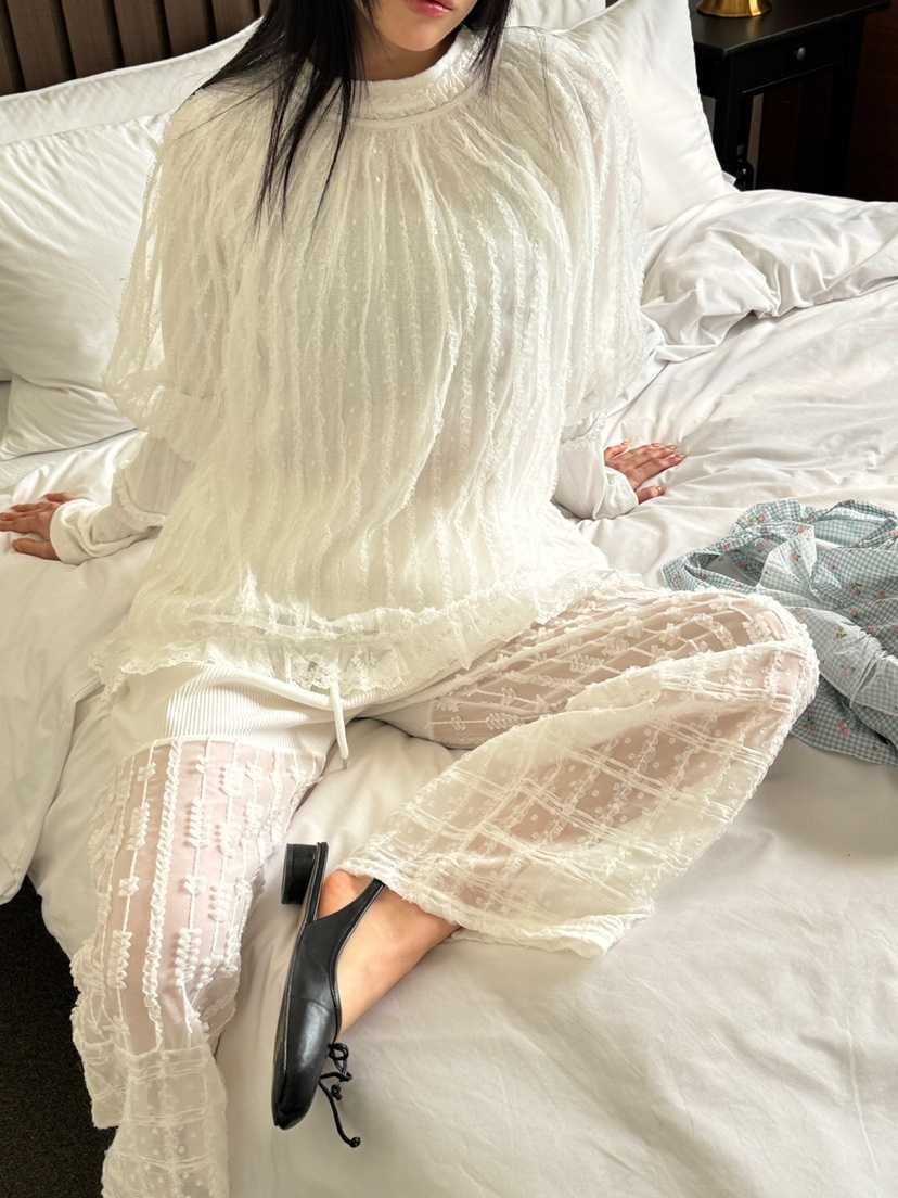MAISONDEGLORY韓國直郵女士新款休閑職業人氣時尚襯衫蕾絲衫MAISON DE GLORY襯衫/蕾絲衫