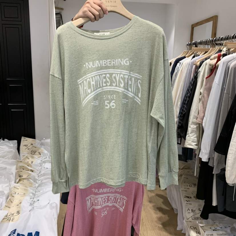 VENIR-a直郵韓國代購㊣女裝新品職業推薦時尚熱賣休閑長袖T恤VENIR-a長袖T恤