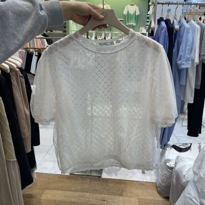 THE MOST-Q韓國直郵㊣女裝新款時尚推薦熱賣人氣襯衫蕾絲衫THE MOST襯衫/蕾絲衫