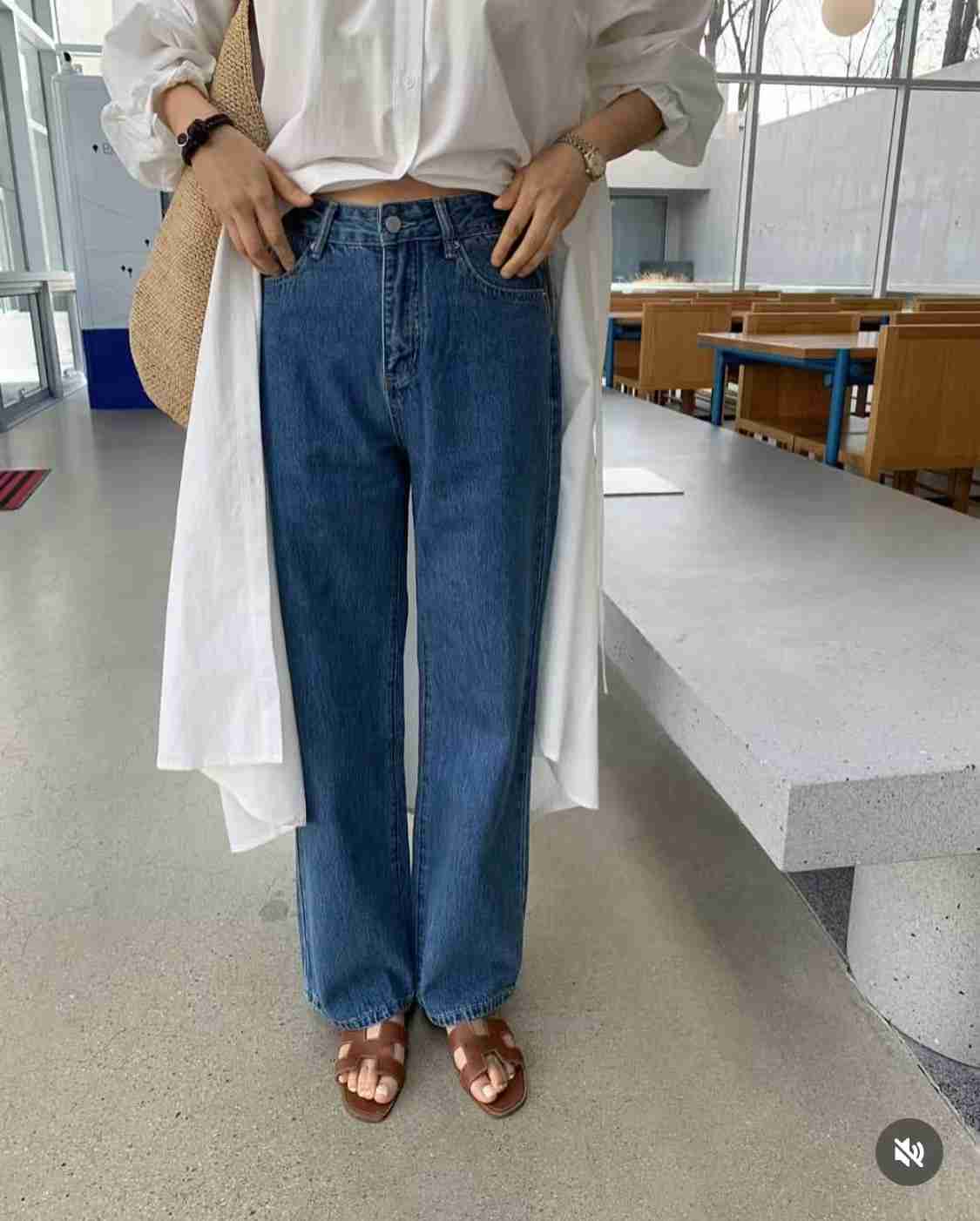 DAOWL韓國直郵㊣東大門實拍女裝新款職業25春夏人氣推薦牛仔褲NUFF牛仔褲