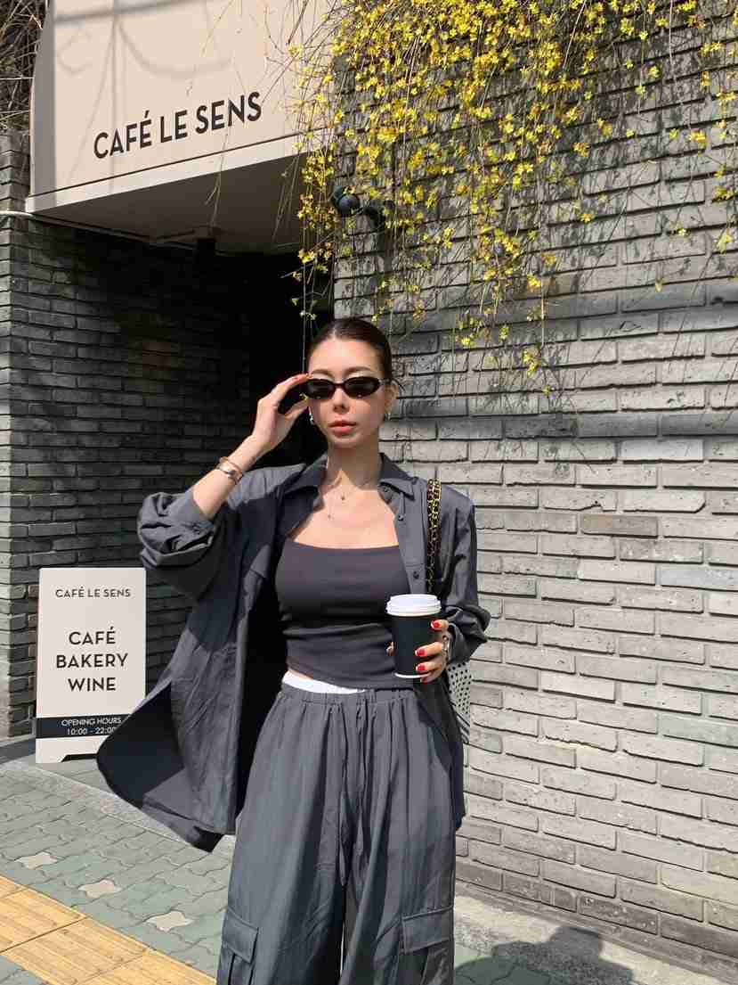 REVE CITE-L韓國直郵女裝新款休閑熱賣25春夏時尚襯衫蕾絲衫REVE CITE襯衫/蕾絲衫