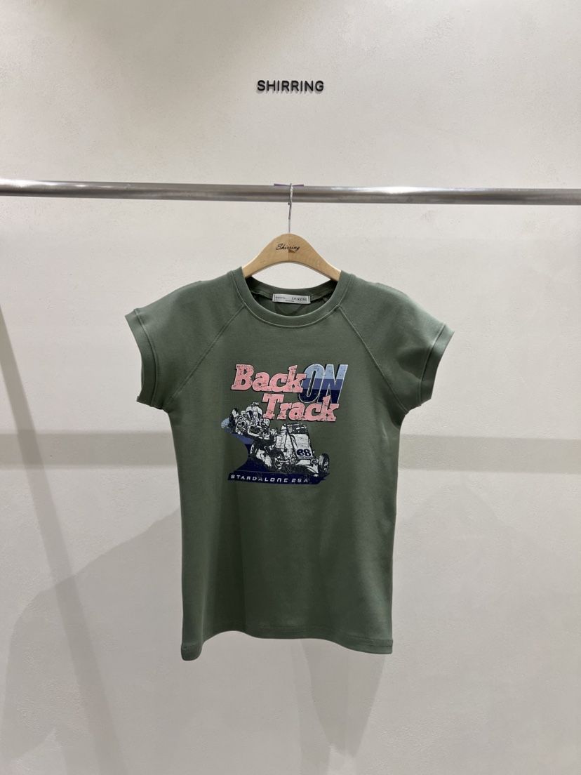 SHIRRING韓國直郵女裝新款時尚熱賣休閑推薦25春夏真品人氣T恤SHIRRINGT恤