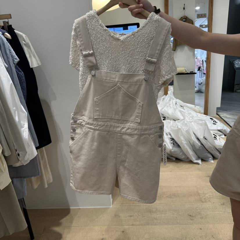 OVERTAKE韓國直郵女士新品時尚職業推薦背帶褲不含內搭工裝褲OVERTAKE背帶褲