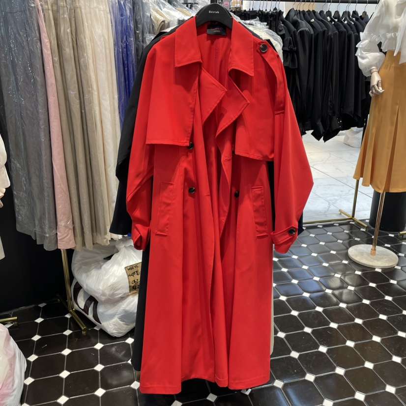 空東大門代購女裝新品時尚職業休閑熱賣真品長款風衣含腰帶Herish長款風衣