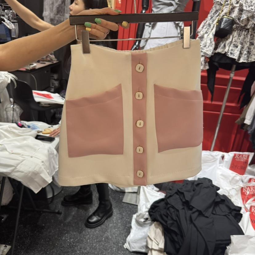 RARE CLOSET韓國㊣直郵東大門代購女裝新款時尚短裙口袋皮革RARE CLOSET短裙