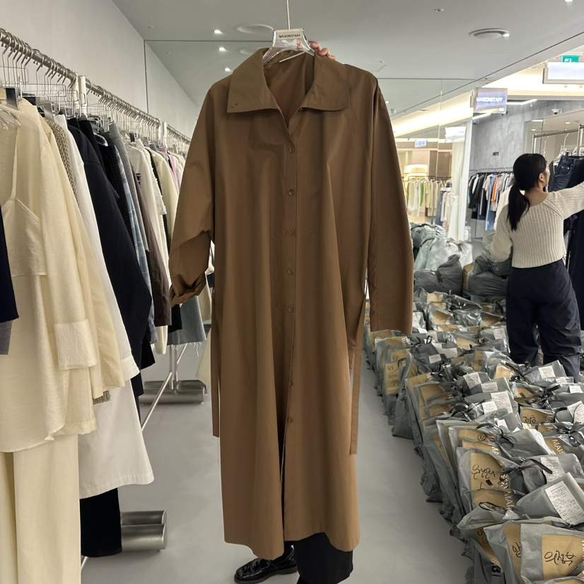 DOUBLE STANDARD/LE SMOKING/MAISONSTAFF韓國直郵㊣女裝新品時尚長款風衣含腰帶MAISONSTAFF/DOUBLE STANDARD長款風衣