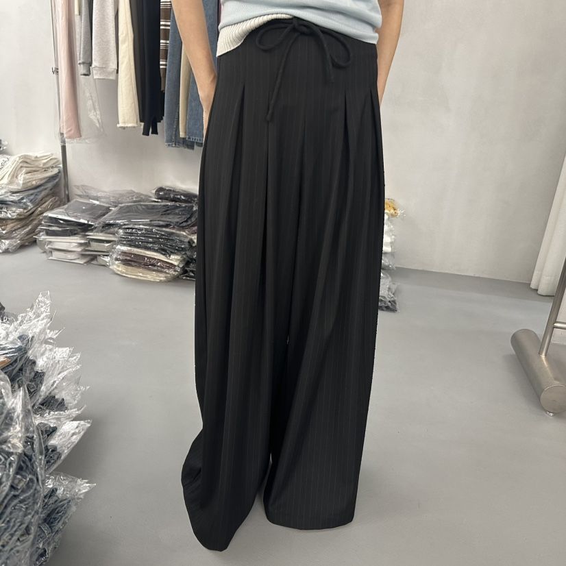 DOUBLE STANDARD/LE SMOKING/MAISONSTAFF韓國直郵㊣東大門實拍女裝新品時尚休閑褲含腰繩MAISONSTAFF/DOUBLE STANDARD休閑褲