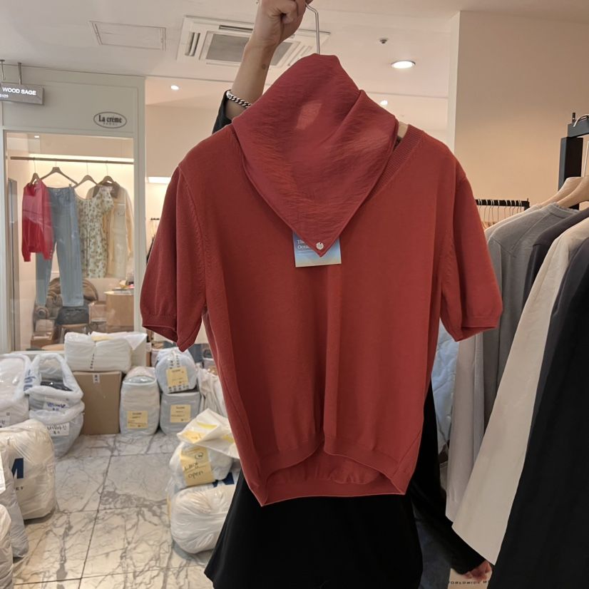 LA MAGIE FEMME韓國直郵㊣東大門實拍女裝新品休閑針織衫含圍巾Lamagie Femme針織衫