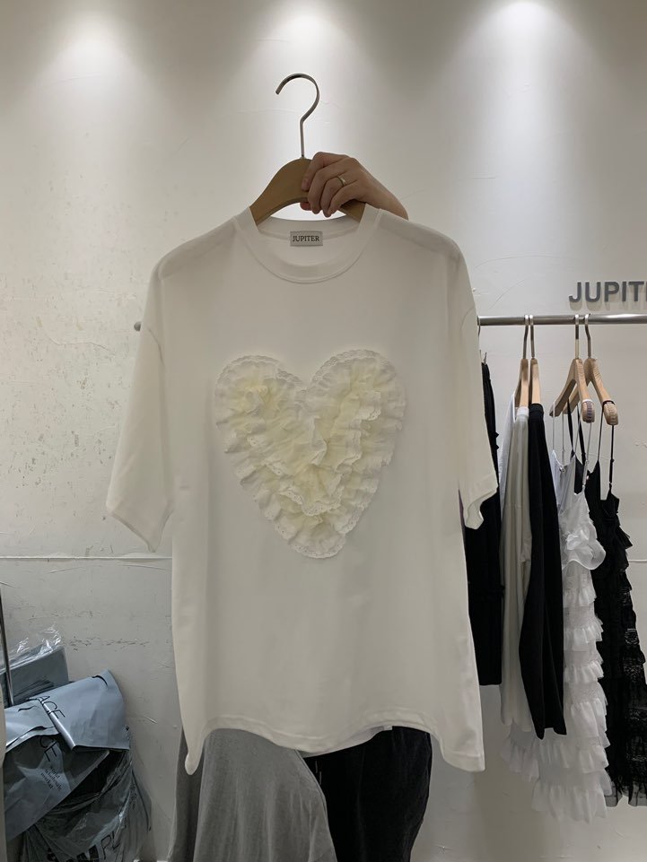 JUPITER韓國直郵㊣女裝新品熱賣人氣休閑職業時尚25春夏T恤刺繡JUPITERT恤