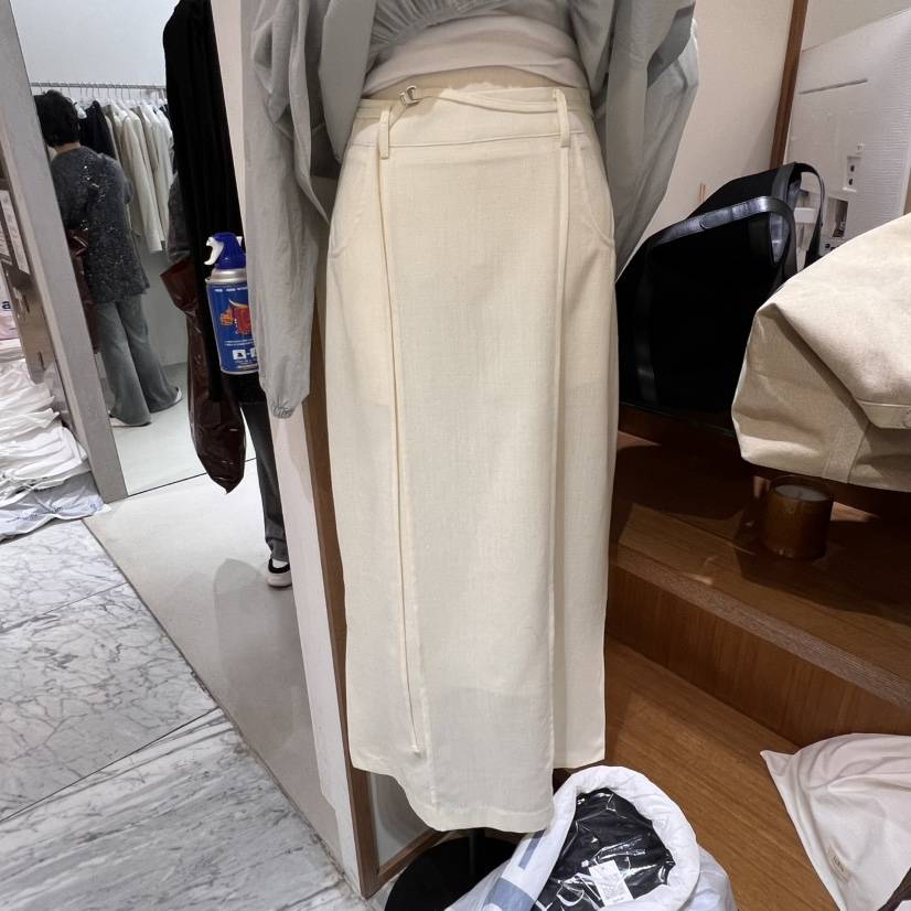 LOFN韓國直郵女士新款時尚真品休閑職業半身裙中短裙包含腰帶LOFN半身裙/中短裙