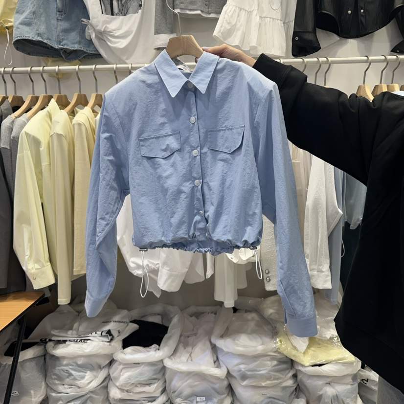 Q C韓國直郵女士新品休閑熱賣真品時尚人氣職業襯衫蕾絲衫Republlc of qc襯衫/蕾絲衫