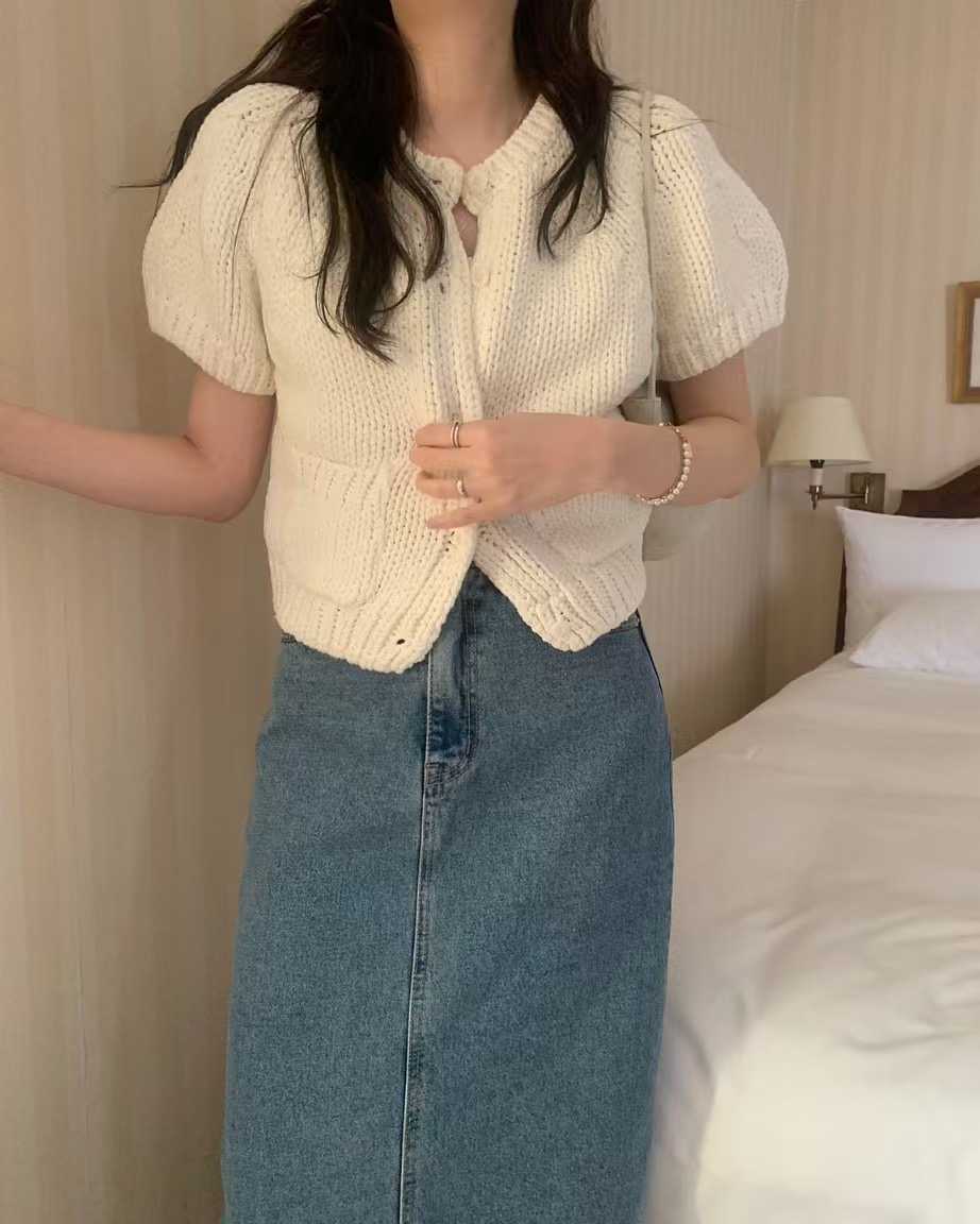 PYT-ot東大門代購女士新款休閑推薦25春夏職業人氣針織衫手工pretty young thing針織衫