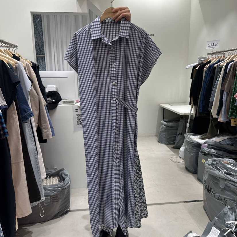 URBANE-P韓國直郵㊣女裝新品熱賣職業休閑25春夏連衣裙格紋長款URBANE-P連衣裙