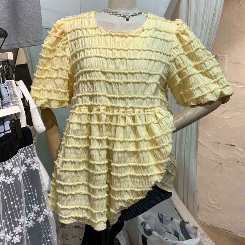 OZ韓國㊣直郵東大門代購女裝新款熱賣時尚推薦25春夏襯衫蕾絲衫OZ.ounce襯衫/蕾絲衫
