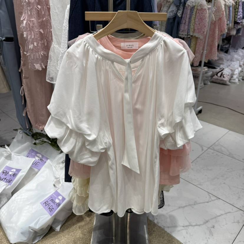 VIRUS韓國直郵㊣東大門實拍女裝新品熱賣25春夏職業襯衫蕾絲衫VIRUS襯衫/蕾絲衫