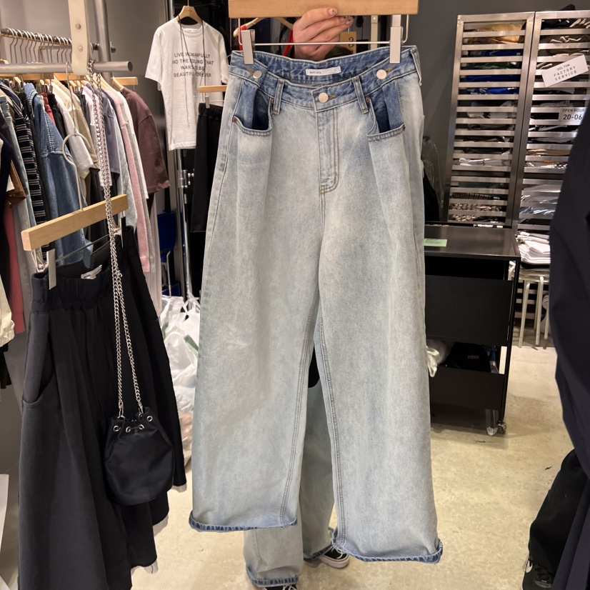 BANY ANCO直郵韓國代購㊣女裝新品休閑職業25春夏牛仔褲拉絨BANY ANCO牛仔褲