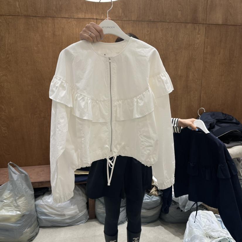 AFTERNOON-P韓國㊣直郵東大門代購女裝新品人氣夾克荷葉邊AFTERNOON夾克