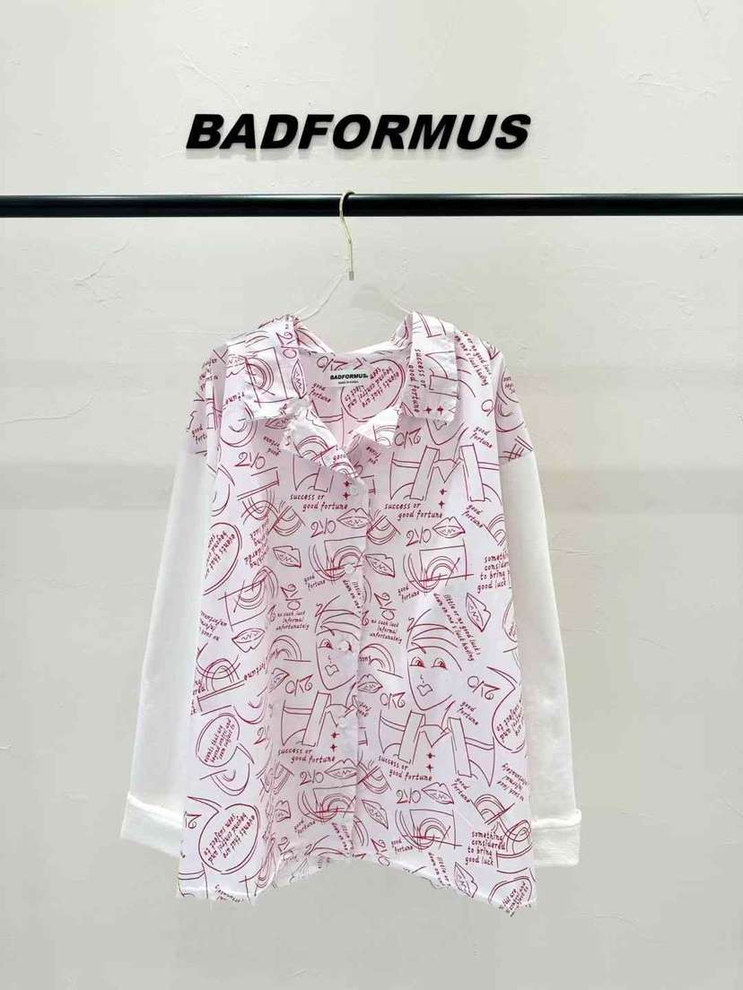 BADFORMUS直郵韓國代購㊣女裝新款時尚職業25春夏襯衫蕾絲衫BADFORMUS襯衫/蕾絲衫