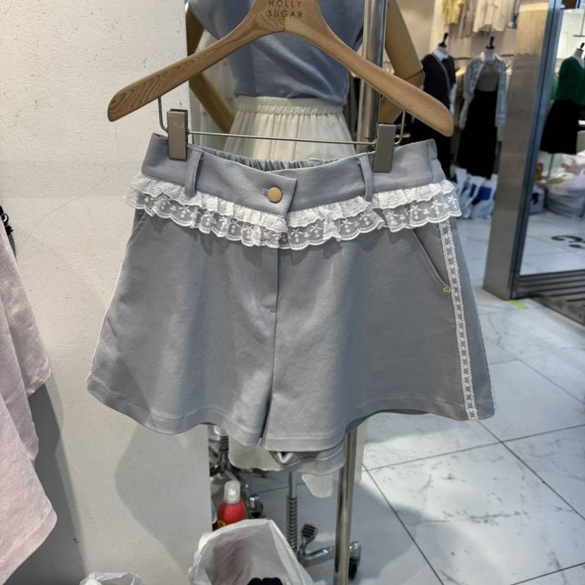 PIT A PAT韓國㊣直郵東大門代購女裝新品職業短褲拉鏈蕾絲PIT A PAT短褲