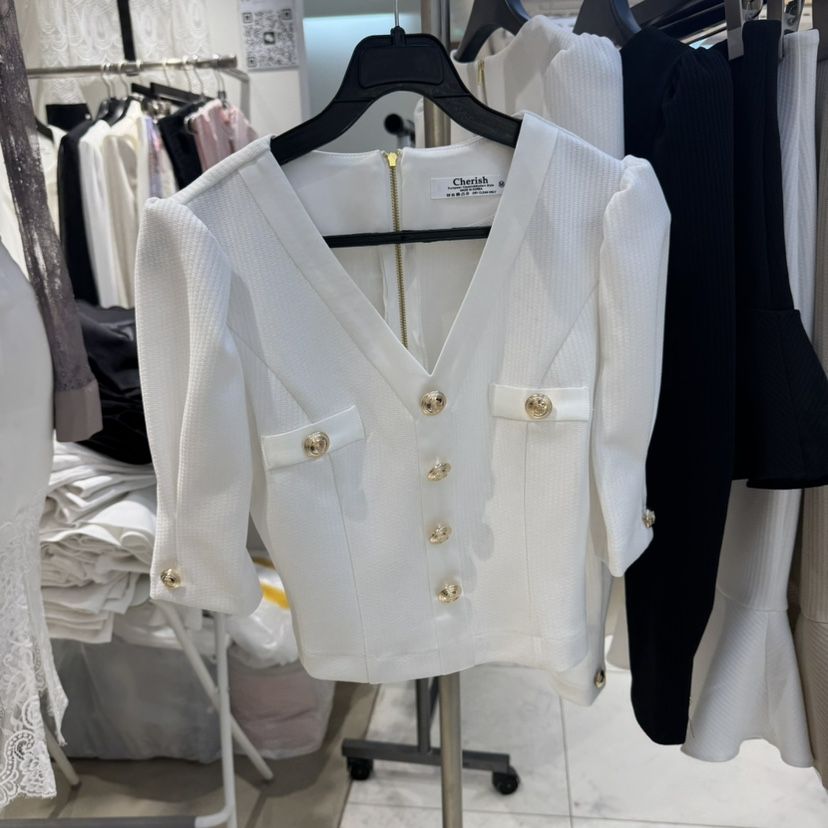 CHERISH-Q直郵韓國代購㊣女裝新品時尚25春夏休閑襯衫蕾絲衫CHERISH-Q襯衫/蕾絲衫