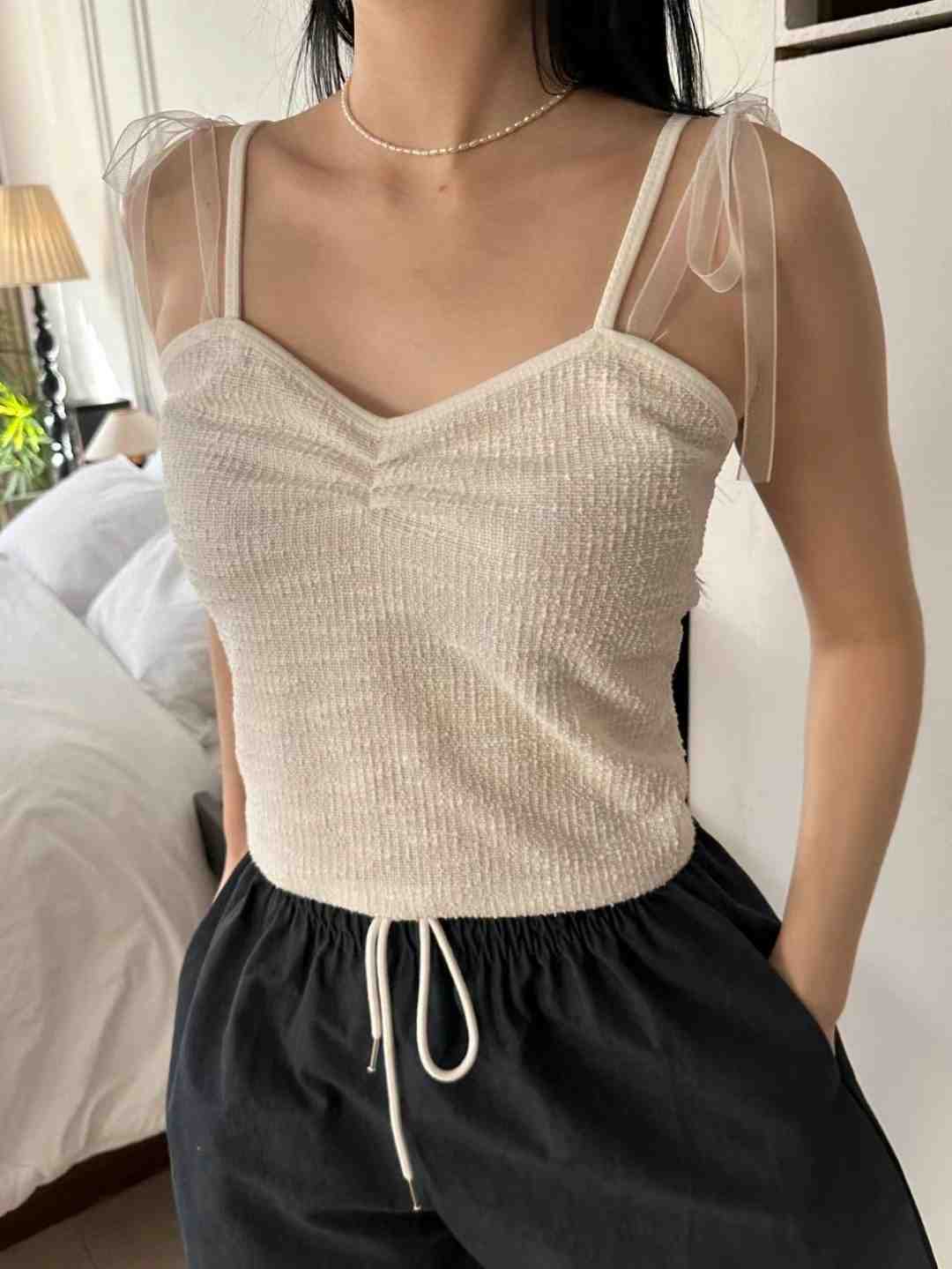 DRESS U直郵韓國代購㊣女裝新款休閑人氣25春夏推薦吊帶背心DRESS U吊帶/背心