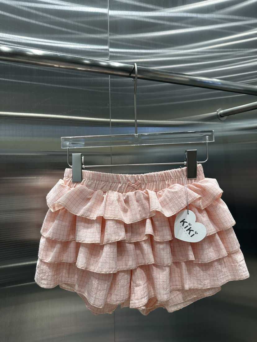 KIKI韓國直郵㊣東大門實拍女裝新品時尚熱賣25春夏短褲格紋KIKI短褲