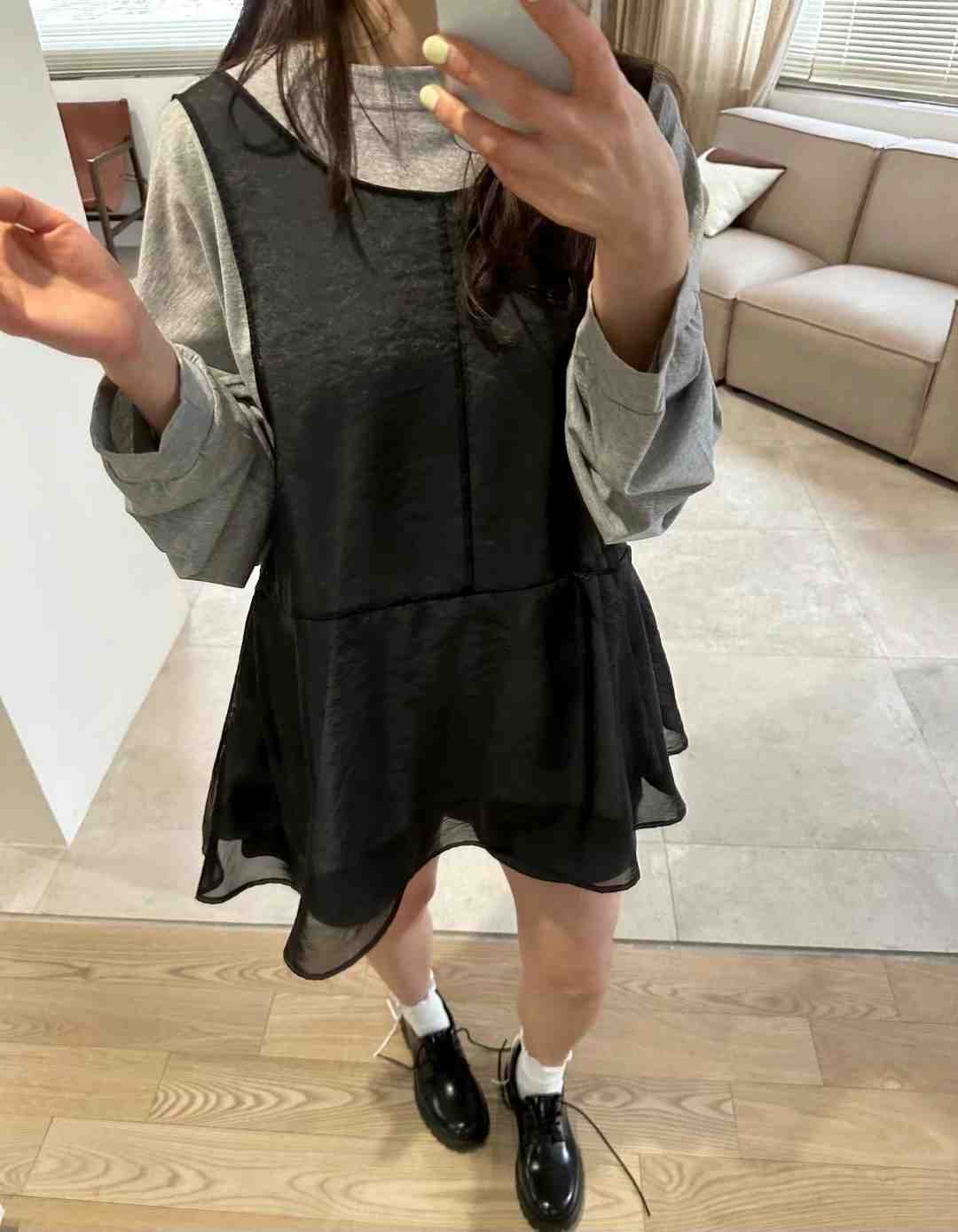 DRESS U韓國直郵㊣女裝新款25春夏職業熱賣時尚連衣裙透明DRESS U連衣裙
