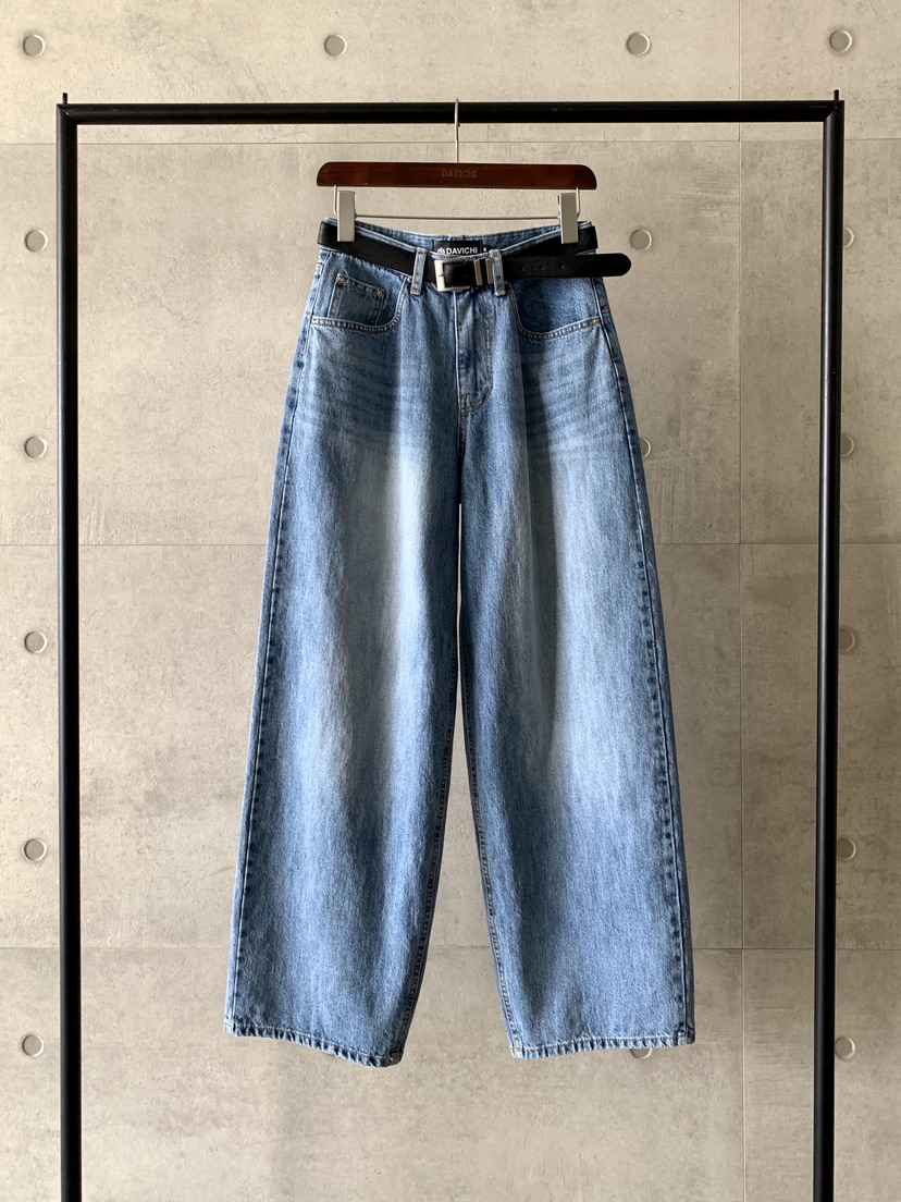 DAVICHI韓國直郵㊣女裝新品人氣25春夏時尚職業休閑牛仔褲腰帶DAVICHI牛仔褲