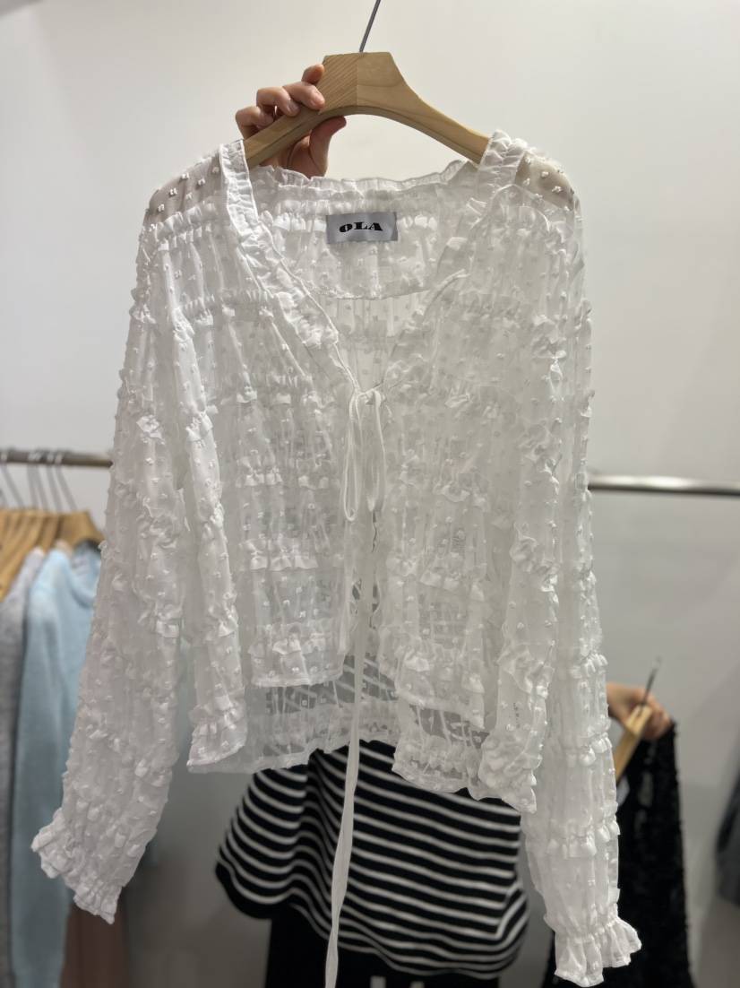OLA韓國㊣直郵東大門代購女裝新品熱賣推薦25春夏襯衫蕾絲衫mellor/OLA襯衫/蕾絲衫