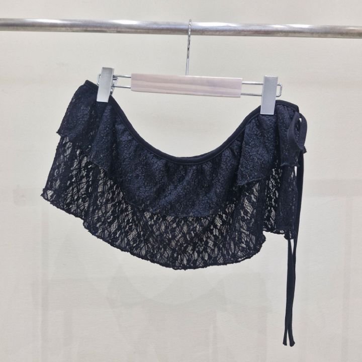 IF U-이퓨-T韓國㊣直郵東大門代購女裝新品時尚短裙裹身裙蕾絲IF U短裙
