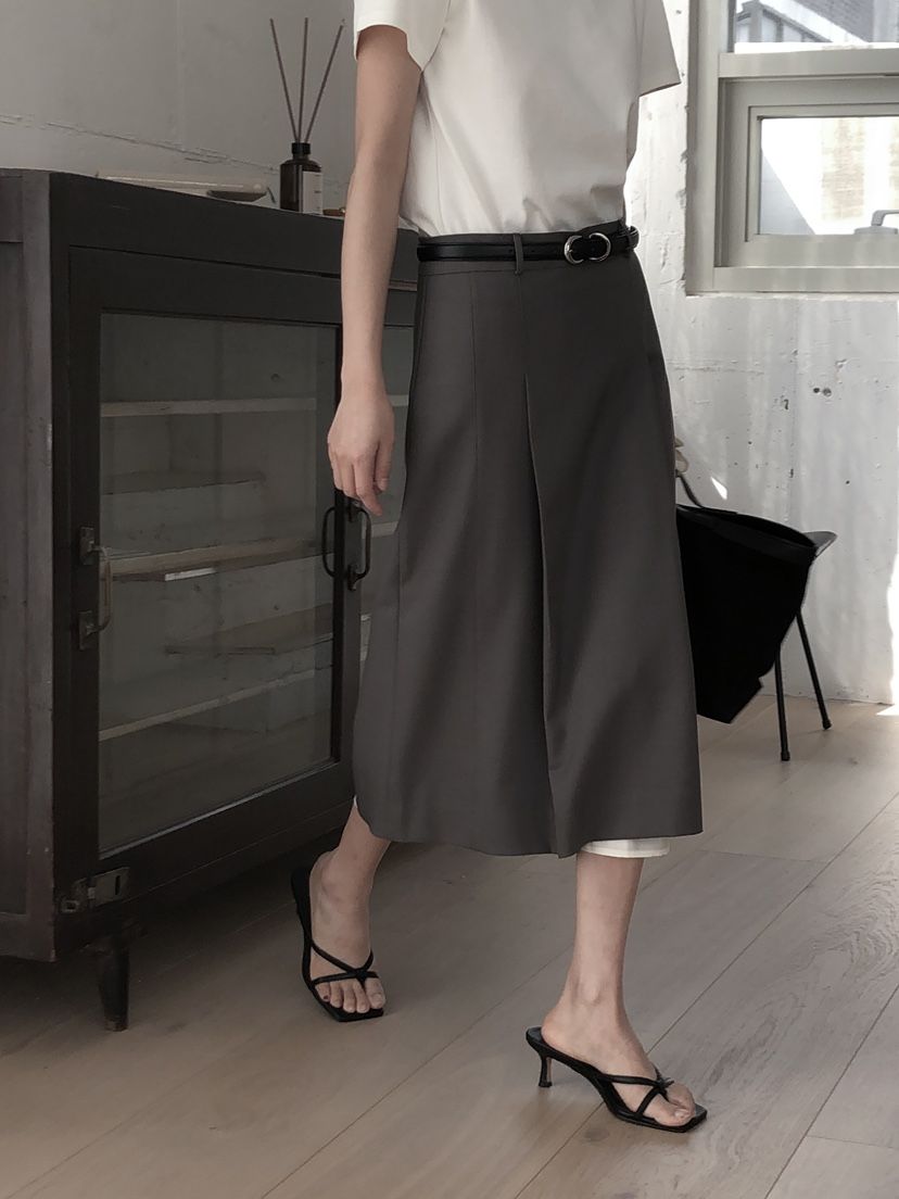LE BUTTER韓國直郵㊣女裝新品休閑25春夏職業熱賣長裙雙層LE BUTTER長裙