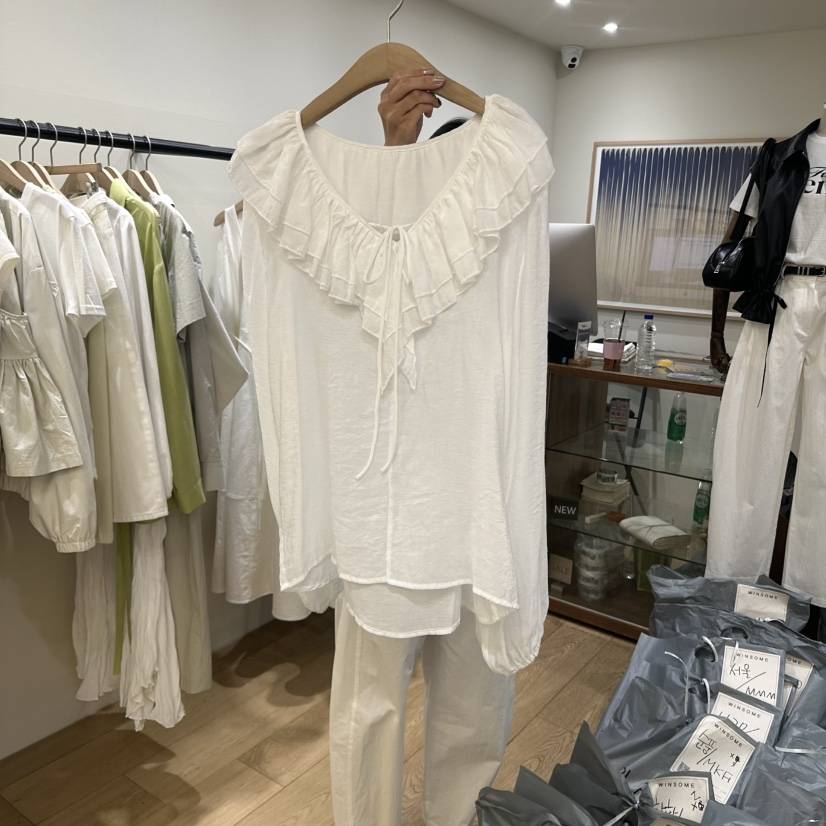 WINSOME韓國直郵㊣東大門實拍女裝新品時尚職業休閑襯衫蕾絲衫WINSOME襯衫/蕾絲衫